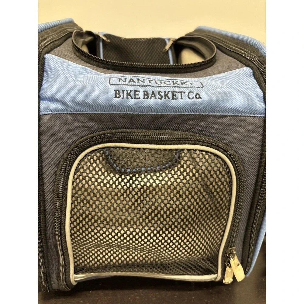 NEW Nantucket Bike Basket Expandable Pet Carrier for Dogs Cats Blue Grey Cycling